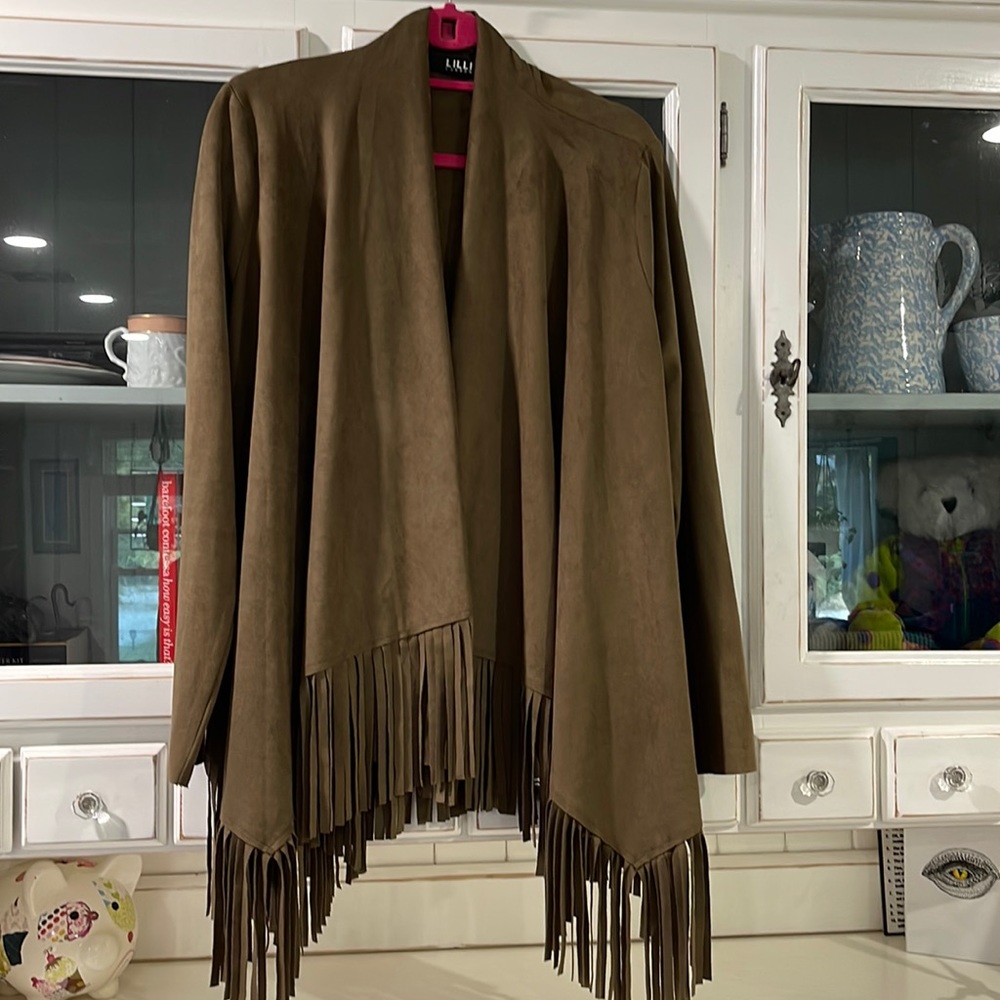 Lilli London Faux Suede Fringed Jacket